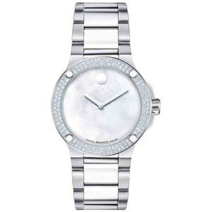 Movado Women’s Quartz Swiss Made Silver Mother of Pearl Dial 34m watch